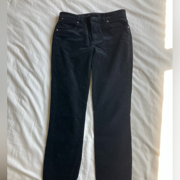 Club Monaco Black Corduroy Pants - size 0 - Picture 2 of 4